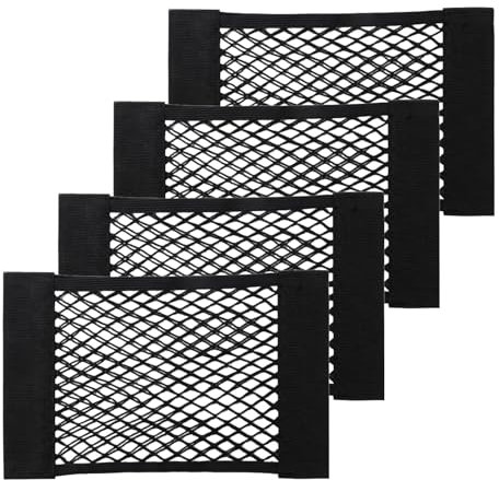 YOFADCI Kofferraum Netztasche, Kofferraum Netz mit Klettverschluss, Strapazierfähige Kofferraumnetz, Auto Aufbewahrungsnetz für Auto/SUV 40X25cm 4 Stück