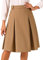 Allegra K Damen Hoher Taille Knöpfe Vintage Plissee Ausgestellt Midirock Rock Khaki M