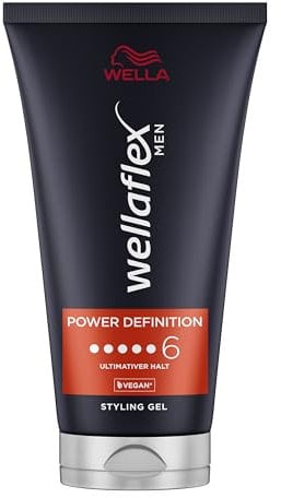 Wellaflex Men Power Definition Gel coiffant | Gel coiffant ultime | Gel capillaire végétalien | Testé dermatologiquement et sans silicone | 150 ml