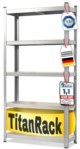 KARAT Schwerlastregale für Garage, Keller, Werkstatt - Steckregal - Weitspannregal - Lagerregal - Kellerregal - Eckregal - Reifenregal - Gitterregal (Verzinkt, 30 x 70 x 150 cm)