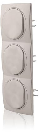 Nobilis Cadre vertical triple 80 x 222 mm et 3 interrupteurs muraux Ø 60 mm marche/arrêt ABS 10AX 250 V Argent