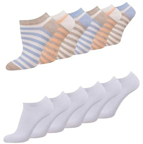 TOM TAILOR Sneaker Socken - Bequeme Unisex Socken für Alltag und Freizeit - Orange Stripes 39-42 - Im Praktischen 12er Pack