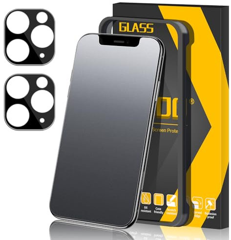 JEHOO pour iPhone 11 Pro Max Verre Trempé Mat, 2 Pièces Protection d'écran Antireflet et 2 Pièces Protection Objectif Caméra, Anti-Empreintes Digitales Sans Bulles Ultra Résistant Dureté 9H Glass