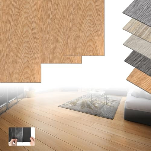 XINZI - Pavimento in vinile autoadesivo in PVC, 36 listoni in vinile, 5,02 m², effetto legno, listoni adesivi resistenti all'usura, impermeabili, per cucina, soggiorno, balcone (rovere classico)