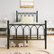 JELUTE Single Metal Bed Frame 90 x 190 cm with Headboard and Footboard Heavy Duty Foundation,Metal Slat Support, Black