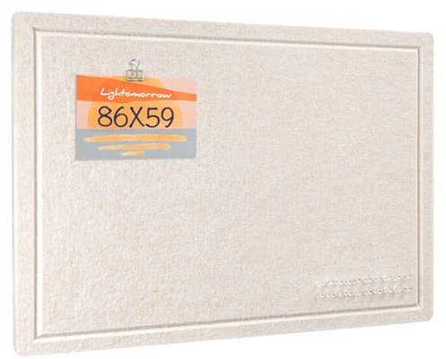 Bulletin Board, 84 x 59 Centimeters Felt Board - Decorative Pin Board, Cork Board Alternative for Wall, Foldable Picture Board Self-Adhesive Vision Board Prayer Board with 20 Pushpins - Oatmeal