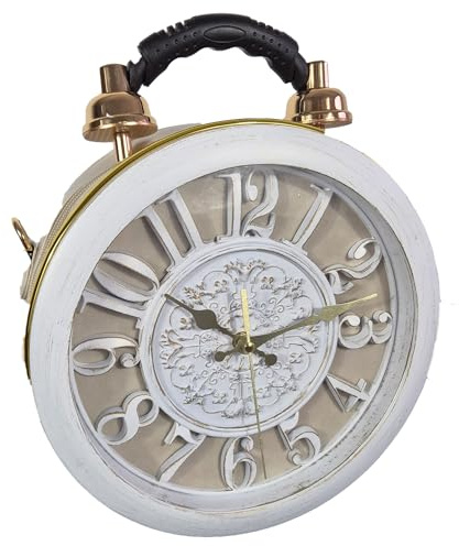Einkaufszauber Designer Handtasche mit echter Uhr Beige