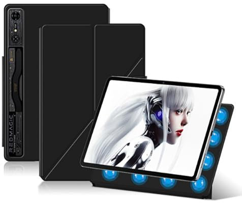Funda para Tableta RedMagic Gaming Tablet de 10,9 Pulgadas, Funda con portalápices y Correa para la muñeca, Soporte Plegable, protección Multicapa, función de Encendido/Apagado automático (Black)