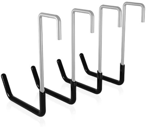 Mumjooyi Ganchos en S Ganchos de Almacenamiento de Garaje Ganchos de Pared 4 Piezas Ganchos para Colgar en el Garaje Ganchos de Garaje para Colgar Robusto Escalera Plantas