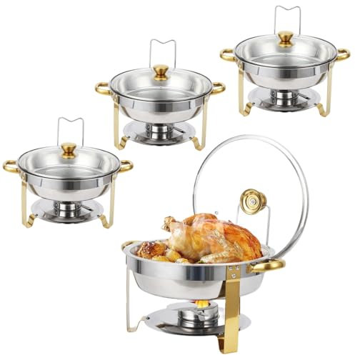 Takywep 5RCD-4G Chafing Dishes, Stainless Steel, Gold
