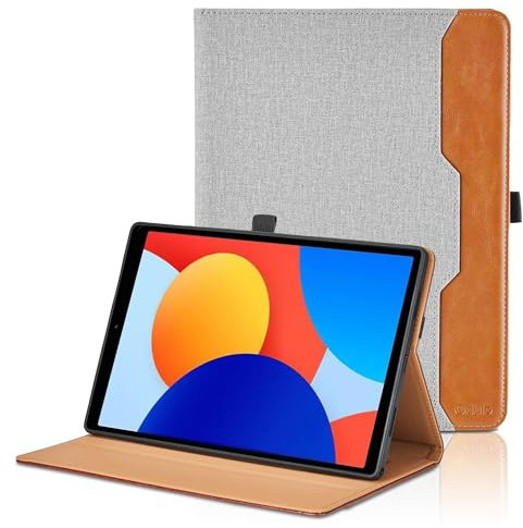 Case for Xiaomi Redmi Pad SE 8.7 2024 / Redmi Pad SE 8.7 inch 2024 PU Leather Smart Cover with Pocket &Pencil Holder, Multi-Angle Viewing Stand Cover -Grey