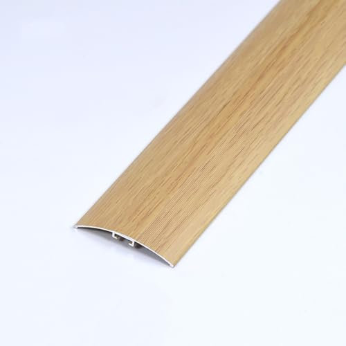 WXGMP Holzmaserung Übergangsprofil Abschlussleiste T Formteil Metallprofil Holz Zu Fliesen Abschlussprofil Übergangsschiene Schwellenleiste(Light Brown)