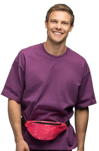 Boland - Retro Gürteltasche in Neonfarben, Tasche für 90er Mottoparty, Bauchtasche ideal für Festival, Kostüme und den Alltag