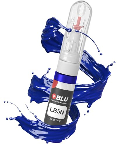 BLU Lackstift Auto kompatibel für VW VW LB5N BLAU Indigoblau | Auto Lack Reparatur 2in1 Ausbesserungslack Pinsel + Nadel