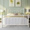 VECELO 4ft6 Double Bed Frame Vintage Metal Platform with Victorian Style Headboard and Footboard, Steel Slat Support, No Box Spring Needed, Easy Assembly