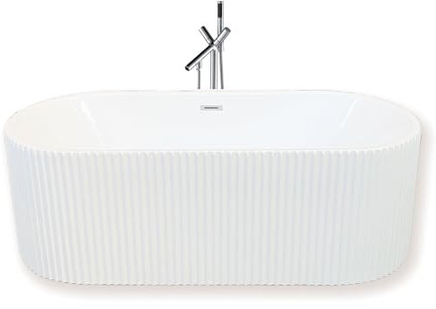 Freistehende Badewanne 168 x 74 cm mit Standventil - Olivia