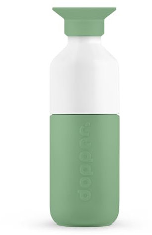 Dopper Steel Fresh Green Botella de agua de acero inoxidable, 350 ml, sin BPA, acero inoxidable 18/8, a prueba de fugas, botella deportiva para deportes, exterior y oficina