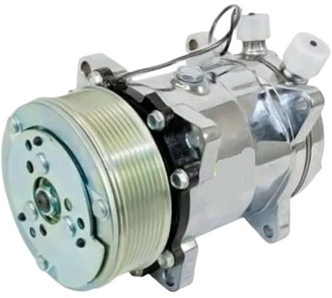 Compresor Sanden SD508 508 compatible con tractores, excavadoras, camiones de servicio pesado, aire acondicionado universal 5H14, 8 unidades, 12 V y 24 V.(12V)