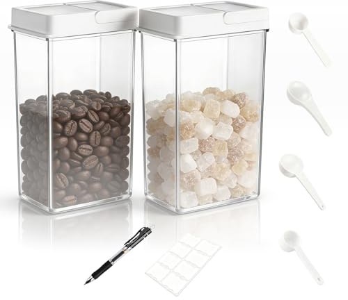 Cjytdkj Coffee Bean Storage Container, 2pcs Coffee Canister