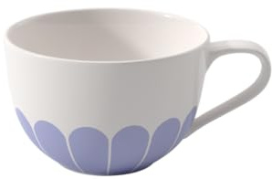 Villeroy & Boch – Fleur Cappuccino-Tasse, Maße: ca. 14,5 × 11 × 7 cm, Blau, spülmaschinenfest & mikrowellensicher, florales Dekor, Kaffeetasse aus Premium Porzellan