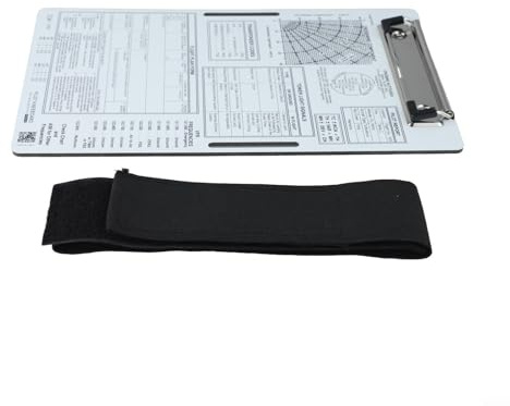 Planche à pince pilote en aluminium pour planification de vol IFR VFR avec clip en métal et sangle de jambe pour entraînement des étudiants (VFR+A)