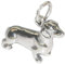 Dackel Hund Sterling Silber Charm .925 x 1 Wurst Hunde Charms