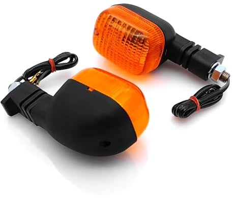 BIKE IT Universal Motorcycle Indicators Flexi Stem Indicators With Black Body Amber Lens 12v 10w