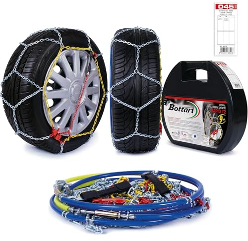 Bottari 18821 Rapid T2, Catene neve auto 9 mm, Misura 045, Omologate TUV e GS Onorm