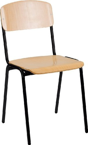 Besucherstuhl Objektstuhl Stapelstuhl Warteraumstuhl Büromöbel stapelbar Buche/Schwarz 225315 2. Wahl