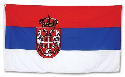 Serbien Fahne mit Wappen 90x150-one size