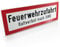 Betriebsausstattung24 Hinweisschild für die Feuerwehr Feuerwehrzufahrt Haltverbot nach StVO mit Freifeld für Siegel der Bauaufsichtsbehörde Größe (BxH): 59,4 x 21,0 cm Aluminium geprägt