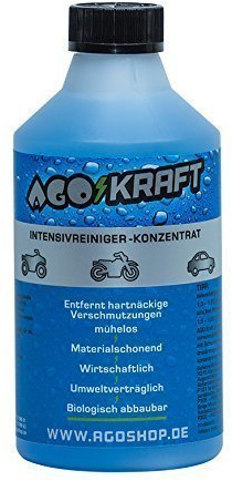 AGO® Kraft Fahrzeugreiniger Felgenreinigung Fahrzeugpflege I Vielseitiger Hochkonzentrat Reiniger bis 1:50 für Felgenpflege Reinigung Auto Motorrad Fahrrad Wohnwagen UVM I Profi Felgenreiniger 500 ml