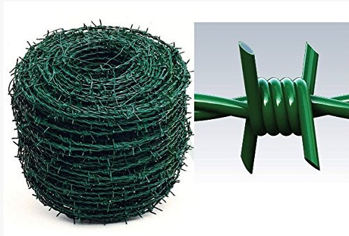 ITALFROM Filo Spinato Zincato Plastificato Verde per Recinzioni in Rete Metallica Matassa 100 mt cod.2201