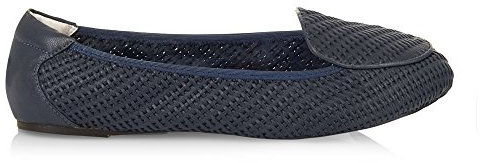 Cocorose Foldable Shoes - Clapham Ladies Leather Ballet Pumps - Navy Blue - Size 8