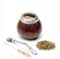 BALIBETOV Kit Mate Argentino - Set de Mate de Calabaza Natural Hecho a Mano en Argentina - con Bombilla (Sorbete) para Yerba Mate (Marron Oscuro)