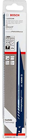 Bosch Professional 10 Stück Säbelsägeblatt S 1157 CHM Endurance for VehicleRescue (für Metall, 225 x 20 x 1,25 mm, Zubehör Säbelsäge)