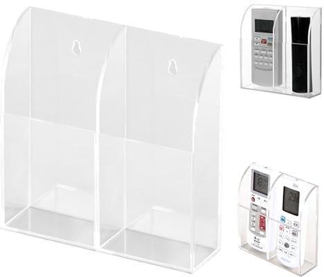 Discoball Acrílico Soporte remoto Aire acondicionado TV Organizador remoto Caja de almacenamiento Montaje en pared Organizador Estuche (dos compartimentos)