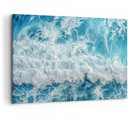 ARTTOR Leinwandbild 100x70cm Wandbild Landschaften Maritim - 4067 | Meer Welle Ozean Groß Wanddekoration Wohnzimmer Schlafzimmer Küche Wanddeko Wand Kunstdruck Wandkunst Wall Decor ARTTOR