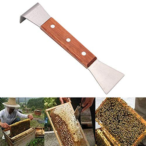 95sCloud Bienenzucht Werkzeug, J Form J-Typ Gebogene Schwanz Biene Hive Haken Schaber Werkzeug Bienenstock Abstreicher Imkerausrüstung aus Edelstahl für Imker, Langlebig und Robust, Länge 20cm