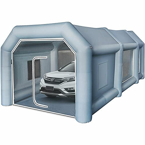 Fayelong Tenda Gonfiabile Per Cabina Di Verniciatura A Spruzzo Con 2 Ventilatori 680W+350W E Sistema Di Filtraggio Dell'aria Tenda Portatile Per Cabina Di Verniciatura Per Auto