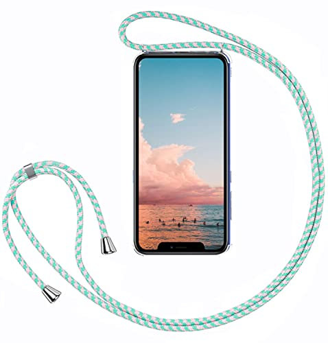 Funda con Cuerda para iPhone 13, Carcasa Transparente TPU Suave Silicona Cover Case Cubierta con Colgante Ajustable Collar Correa de Cuello Cadena Cordón/Funda Colgante movil con Cuerda
