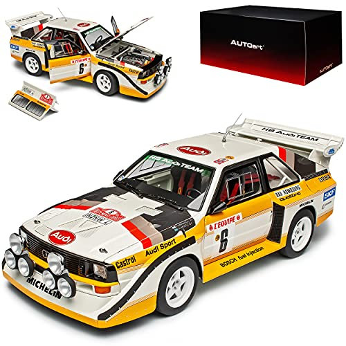 AUTOart A*U*D*I Sport Quattro S1 Rallye Monte Carlo 1986 Mikkola Hertz mit Nacht Scheinwerfer 88602 1/18 Modell Auto