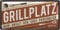 LANOLU Retro Blechschilder Grillen - GRILLPLATZ - BBQ Grill Retro Deko - Grillplatz Schild Garten - Geschenk für Papas Grillecke Schild - Chill Lounge Schilder, 17x34 cm