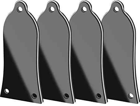 EMSea 4 Stücke Gitarren-Halsstababdeckung Ersatz 3 Löcher Kunststoff-Halsstababdeckung für Gitarren-Bass-Ersatzteil Gitarren Zubehör