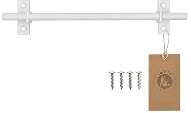 MORIA DESIGN Rustikal Türgriff 30 cm aus Zertifizierter Stahl, Scharnier Attrappen griffe für Schiebetüren, Gartentore, Werkzeughäuser, Kinderhäuser, Gartenräuchereien, Vintage Möbelgriff, Weiß