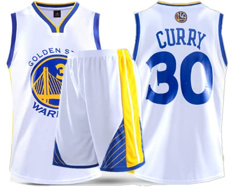 LUVYIMO Kind Ärmelloses Basketball Trikot Kleidung Mesh Weste Uniform Oberteil und Shorts Jungen Kinder Sommer Bekleidung Set (Weiß, L(135-145CM))