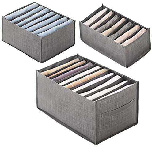RIVIEVAL Wardrobe Clothes Organiser, 3Pcs Drawer Clothes Organiser Foldable Wardrobe Clothes Drawer Organisers Pants…