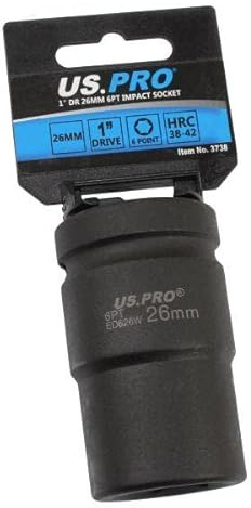 US PRO Tools 26mm 1 DR 6 Point Impact Socket 3738