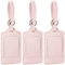 Teskyer 3 Pièces Etiquette Valise, Etiquette Bagage Valise, Etiquette Valise Voyage Avion, cuir PU, Durable, Esthétique, aide à l' Identification, Protection de la vie Privée, Pâle Rose