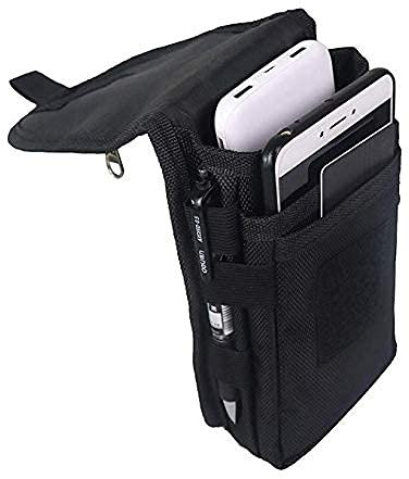 Large Smartphone Pouch,Tool Belt Pouch, Cell Phone Holster, Phone Case Tool Holder Gifts,Tactical Carrying Case Belt Loop Pouch Men's Waist Pocket for Hiking, Camping, Barbeque, Rescue Essential